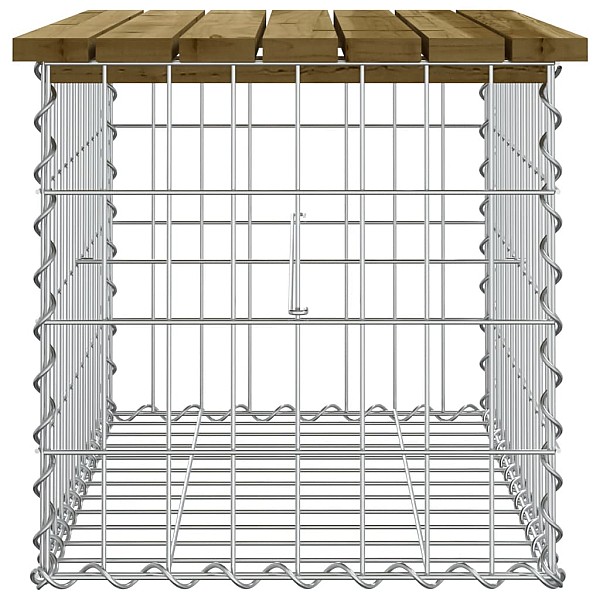 dārza sols, gabiona dizains, 63x44x42 cm, priedes koks