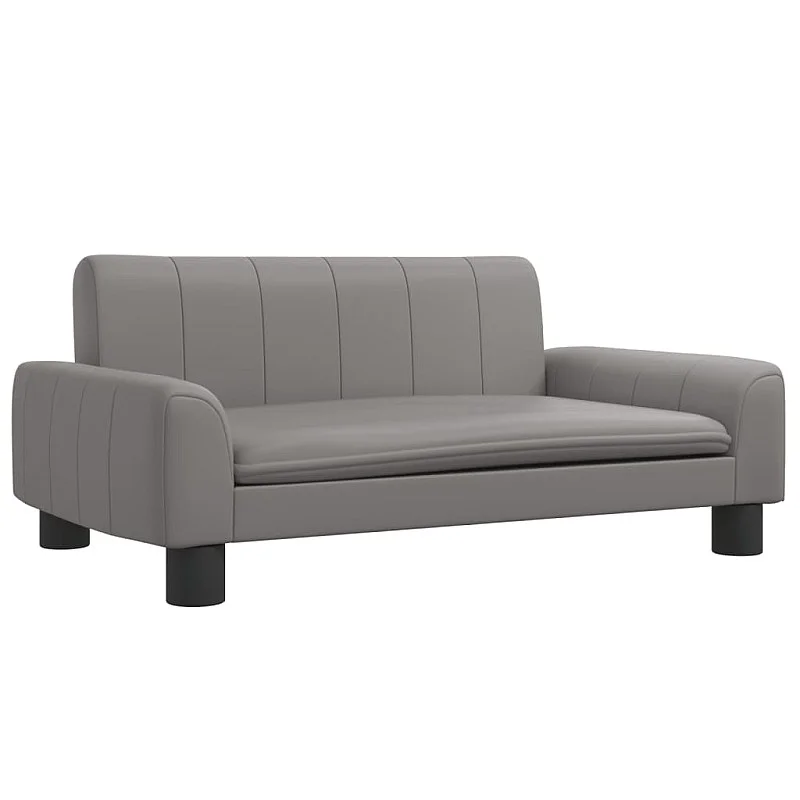 Vaikiška sofa, pilkos spalvos, 70x45x30cm, dirbtinė oda Vaikiška sofa, pilkos spalvos, 70x45x30cm, dirbtinė oda