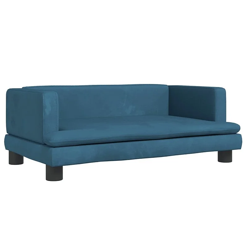 Vaikiška sofa, mėlynos spalvos, 80x45x30cm, aksomas Vaikiška sofa, mėlynos spalvos, 80x45x30cm, aksomas
