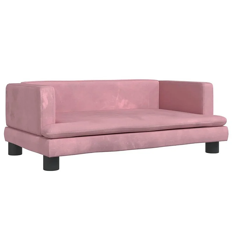 Vaikiška sofa, rožinės spalvos, 80x45x30cm, aksomas Vaikiška sofa, rožinės spalvos, 80x45x30cm, aksomas