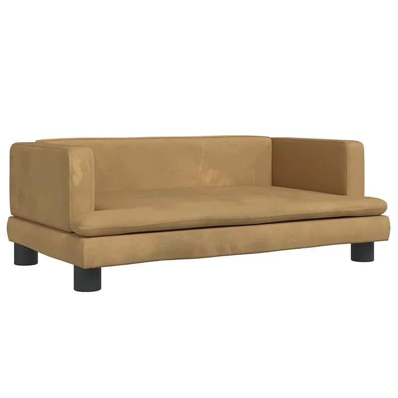 Vaikiška sofa, rudos spalvos, 80x45x30cm, aksomas Vaikiška sofa, rudos spalvos, 80x45x30cm, aksomas