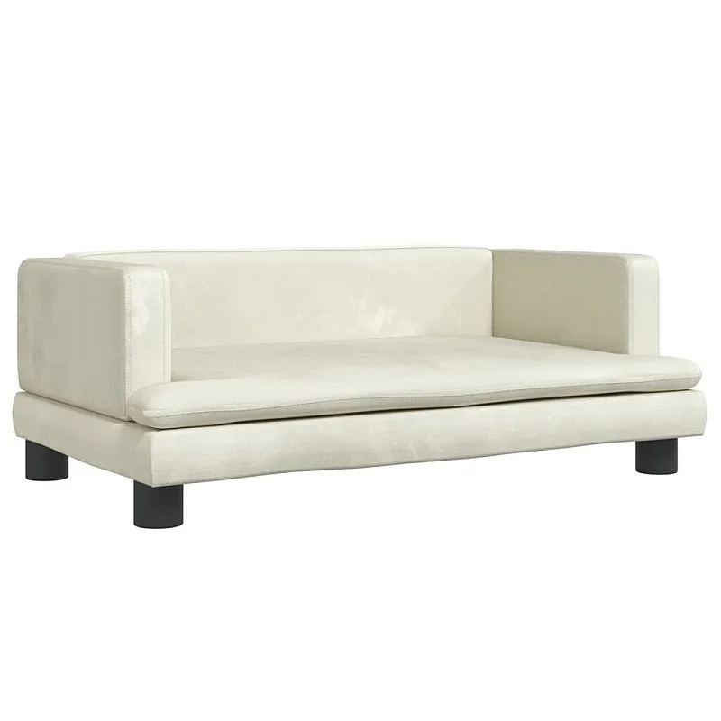 Vaikiška sofa, kreminės spalvos, 80x45x30cm, aksomas Vaikiška sofa, kreminės spalvos, 80x45x30cm, aksomas