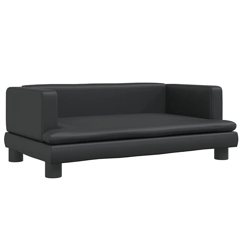 Vaikiška sofa, juodos spalvos, 80x45x30cm, dirbtinė oda