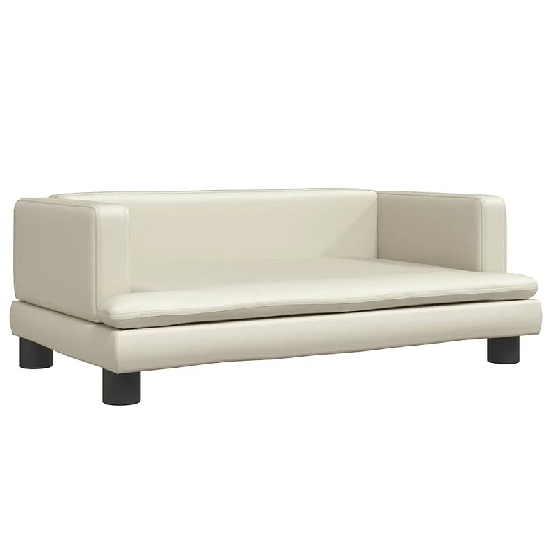 Vaikiška sofa, kreminės spalvos, 80x45x30cm, dirbtinė oda Vaikiška sofa, kreminės spalvos, 80x45x30cm, dirbtinė oda
