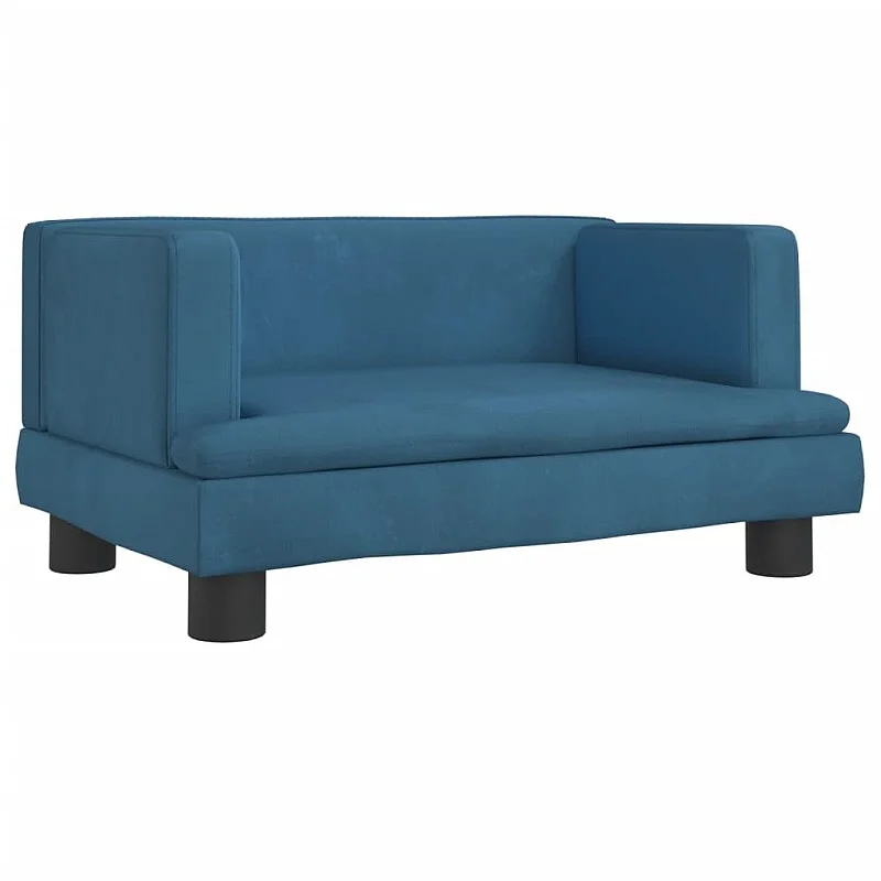 Vaikiška sofa, mėlynos spalvos, 60x40x30cm, aksomas Vaikiška sofa, mėlynos spalvos, 60x40x30cm, aksomas
