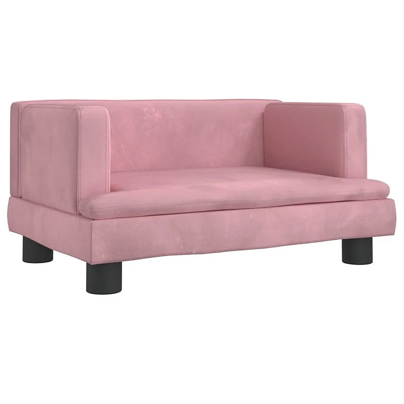 Vaikiška sofa, rožinės spalvos, 60x40x30cm, aksomas Vaikiška sofa, rožinės spalvos, 60x40x30cm, aksomas