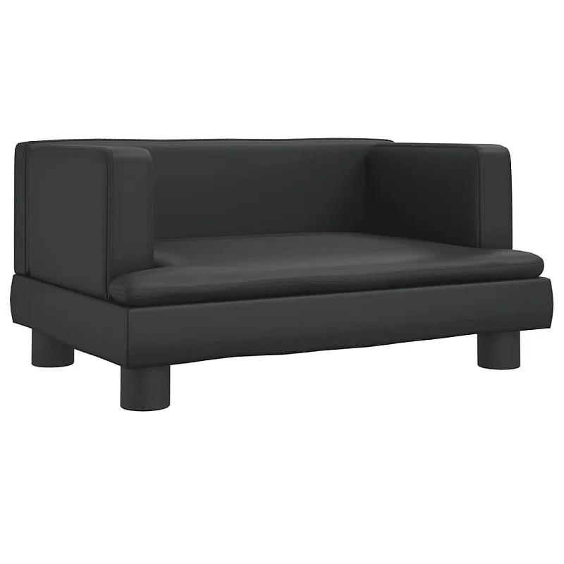 Vaikiška sofa, juodos spalvos, 60x40x30cm, dirbtinė oda Vaikiška sofa, juodos spalvos, 60x40x30cm, dirbtinė oda