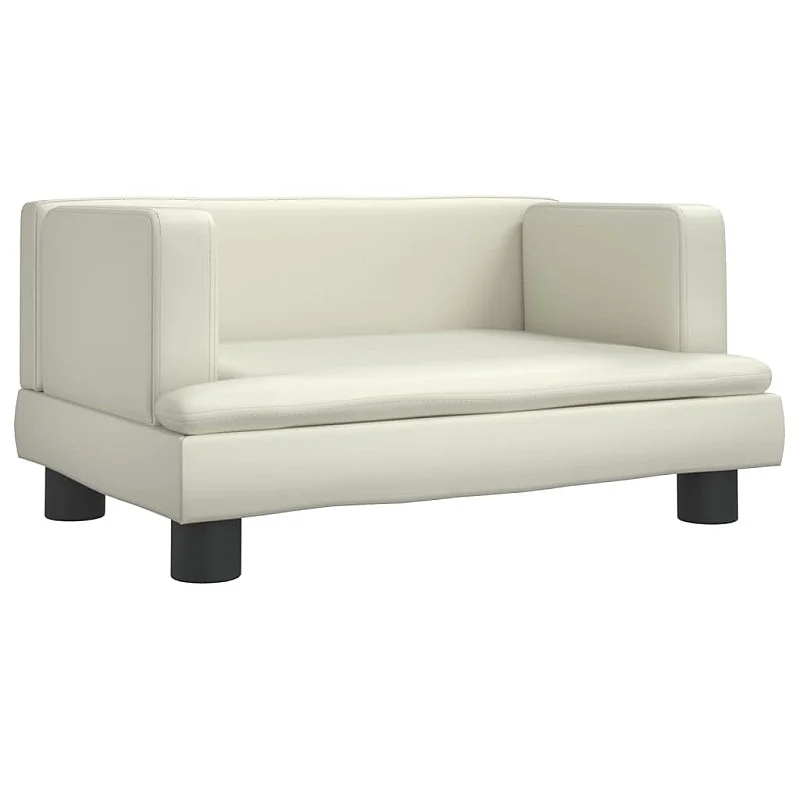 Vaikiška sofa, kreminės spalvos, 60x40x30cm, dirbtinė oda Vaikiška sofa, kreminės spalvos, 60x40x30cm, dirbtinė oda