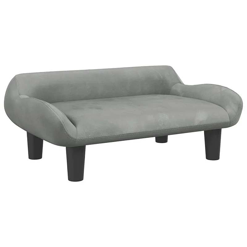 Vaikiška sofa, šviesiai pilkos spalvos, 70x40x24cm, aksomas Vaikiška sofa, šviesiai pilkos spalvos, 70x40x24cm, aksomas