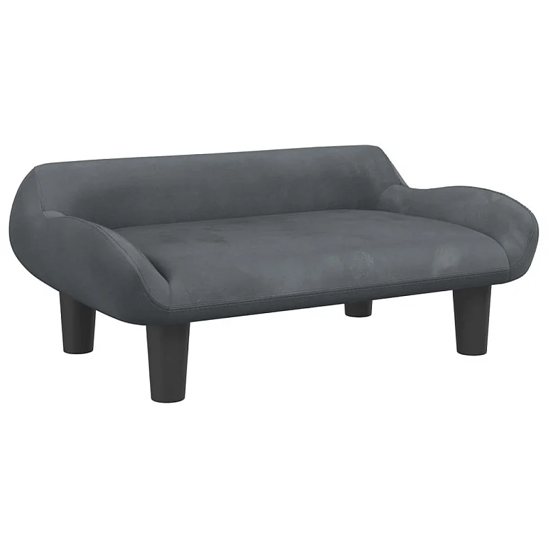 Vaikiška sofa, tamsiai pilkos spalvos, 70x40x24cm, aksomas Vaikiška sofa, tamsiai pilkos spalvos, 70x40x24cm, aksomas