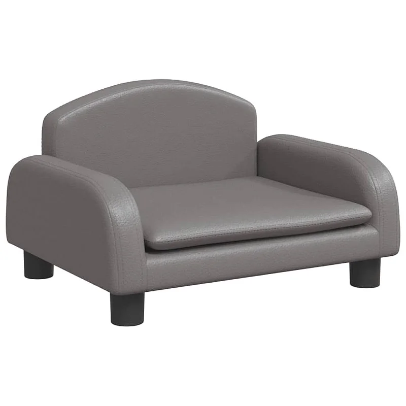Vaikiška sofa, pilkos spalvos, 50x40x30 cm, dirbtinė oda Vaikiška sofa, pilkos spalvos, 50x40x30 cm, dirbtinė oda
