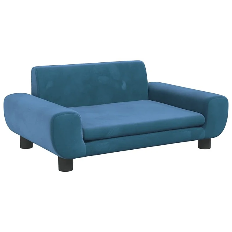 Vaikiška sofa, mėlynos spalvos, 70x45x33cm, aksomas Vaikiška sofa, mėlynos spalvos, 70x45x33cm, aksomas