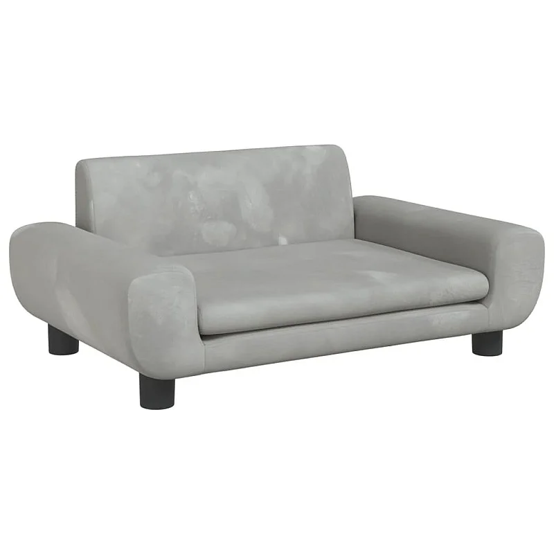Vaikiška sofa, šviesiai pilkos spalvos, 70x45x33cm, aksomas Vaikiška sofa, šviesiai pilkos spalvos, 70x45x33cm, aksomas