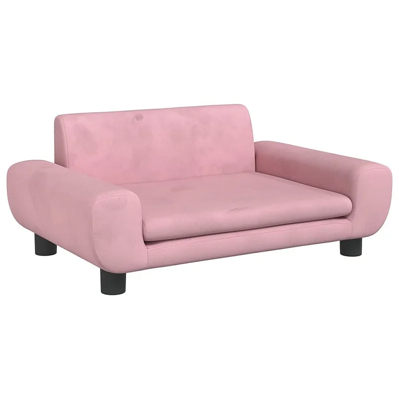 Vaikiška sofa, rožinės spalvos, 70x45x33cm, aksomas Vaikiška sofa, rožinės spalvos, 70x45x33cm, aksomas