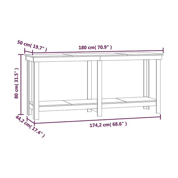 darbagalds, pelēks, 180x50x80 cm, priedes masīvkoks