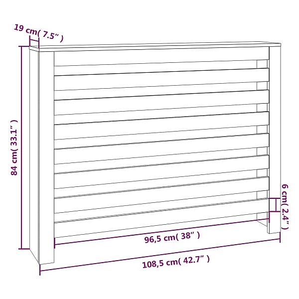 radiatora pārsegs, 108,5x19x84 cm, priedes masīvkoks
