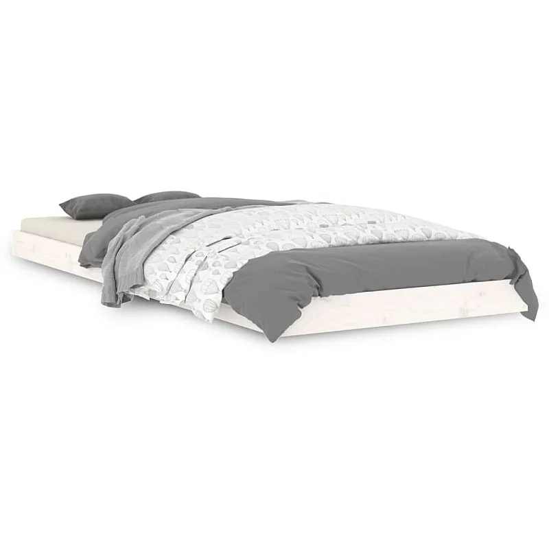 gultas rāmis, balts, 75x190 cm, vienvietīgs, priedes masīvkoks gultas rāmis, balts, 75x190 cm, vienvietīgs, priedes masīvkoks