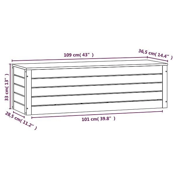 uzglabāšanas kaste, 109x36,5x33 cm, priedes masīvkoks