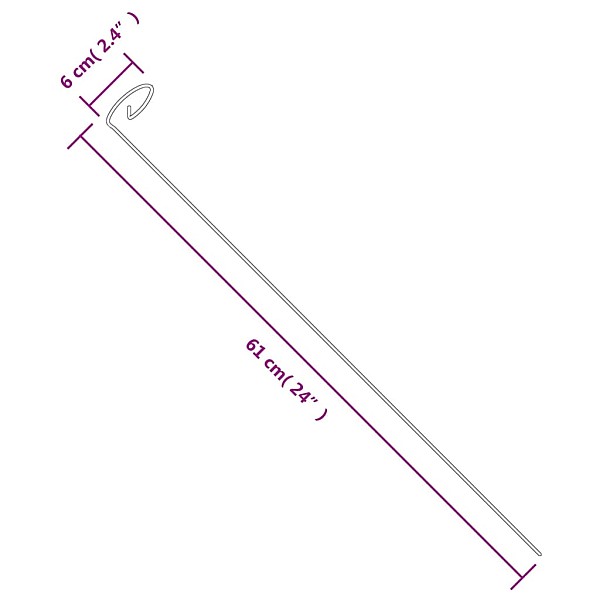 dārza augu mietiņi, 20 gab., tumši zaļi, 61 cm, tērauds