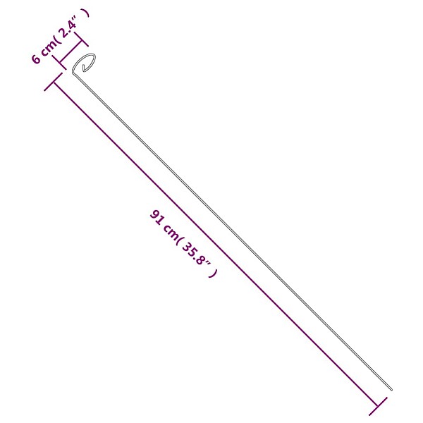 dārza augu mietiņi, 20 gab., tumši zaļi, 91 cm, tērauds