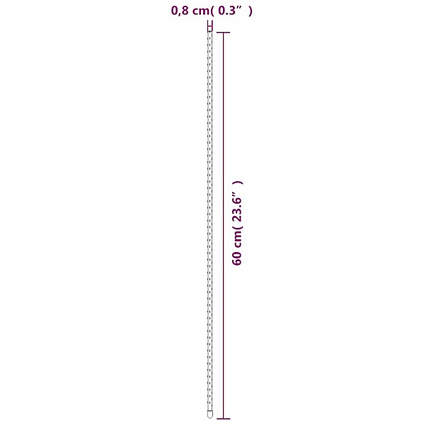 dārza augu mietiņi, 30 gab., zaļi, 60 cm, tērauds