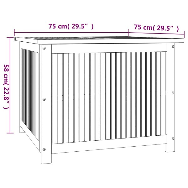 dārza uzglabāšanas kaste, 75x75x58 cm, akācijas masīvkoks