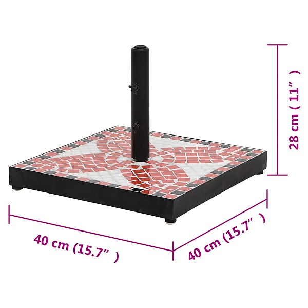 saulessarga pamatne, kvadrātveida, sarkanbrūna un balta, 12 kg