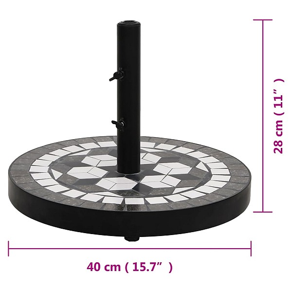 saulessarga pamatne, apaļa, melna un balta, 12 kg