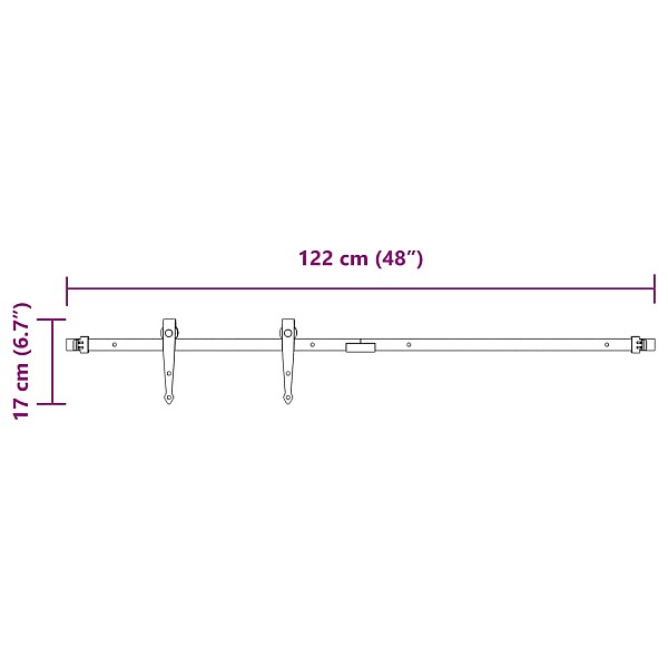 bīdāmo skapju durvju komplekts, melns, 122 cm, oglekļa tērauds