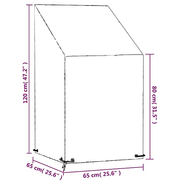 dārza krēsla pārsegs, 8 gredzeni, 65x65x80/120 cm, PE