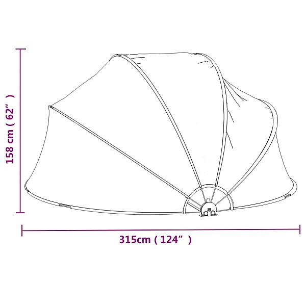 baseina kupols, apaļš, 315x158 cm, PVC