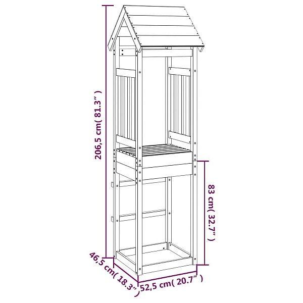 rotaļu tornis, 52,5x46,5x206,5 cm, impregnēts priedes koks