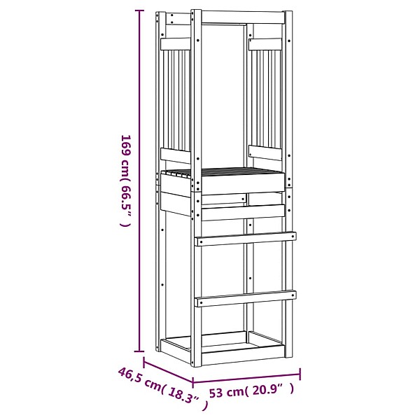 rotaļu tornis, 53x46,5x169 cm, priedes masīvkoks