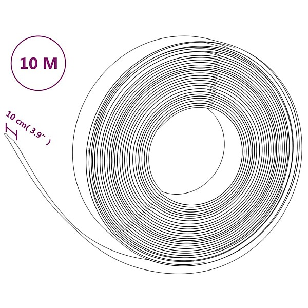 dārza apmales, 2 gab., 10 m, 10 cm, polietilēns, melnas