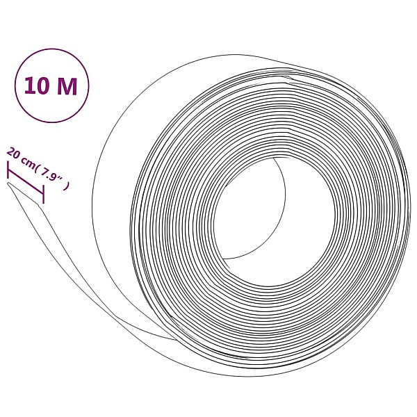 dārza apmales, 3 gab., 10 m, 20 cm, polietilēns, melnas