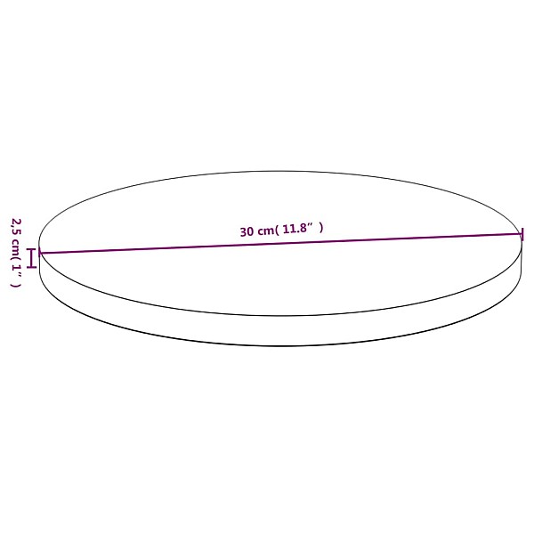 galda virsma, Ø30x2,5 cm, bambuss