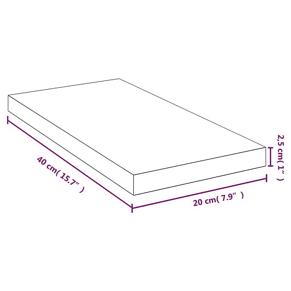 sienas plaukts, 40x20x2,5 cm, bambuss