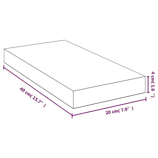 sienas plaukts, 40x20x4 cm, bambuss