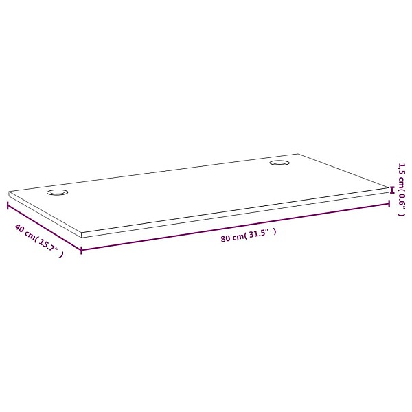 rakstāmgalda virsma, 80x40x1,5 cm, bambuss