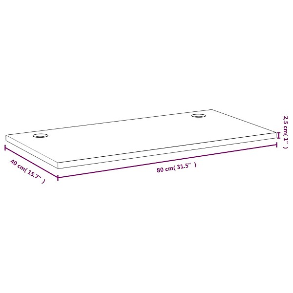 rakstāmgalda virsma, 80x40x2,5 cm, bambuss