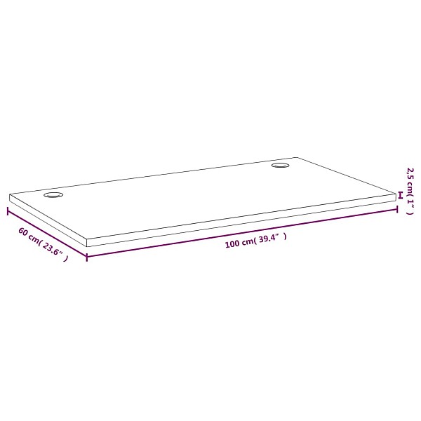 rakstāmgalda virsma, 100x60x2,5 cm, bambuss