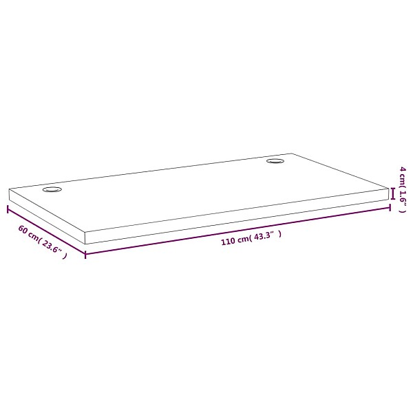 galda virsma, 110x60x4 cm, bambuss