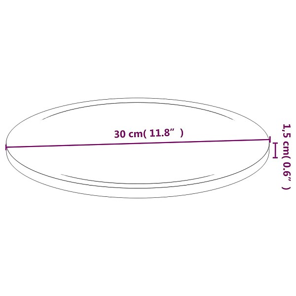 virtuves dēlīši, 6 gab., Ø30x1,5 cm, bambuss