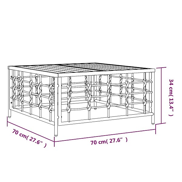 dārza galds, antracītpelēks, 70x70x34 cm, PE rotangpalma