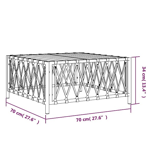 dārza galds, 70x70x34 cm, austs audums, balts