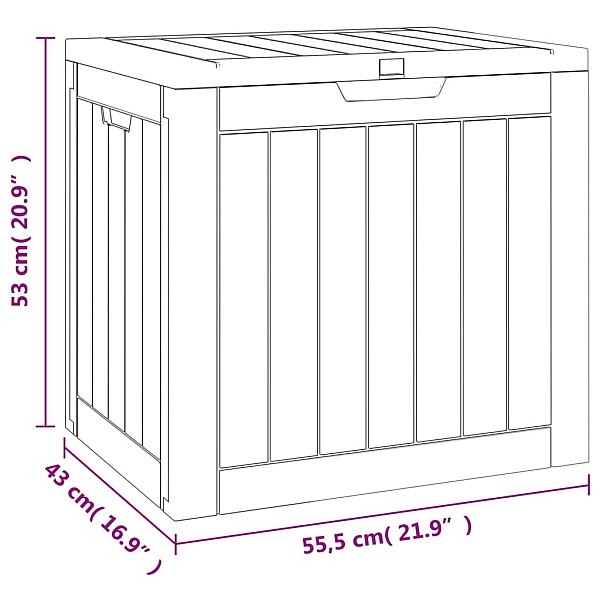 dārza uzglabāšanas kaste, brūna, 55,5x43x53 cm, polipropilēns
