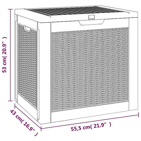dārza uzglabāšanas kaste, brūna, 55,5x43x53 cm, polipropilēns