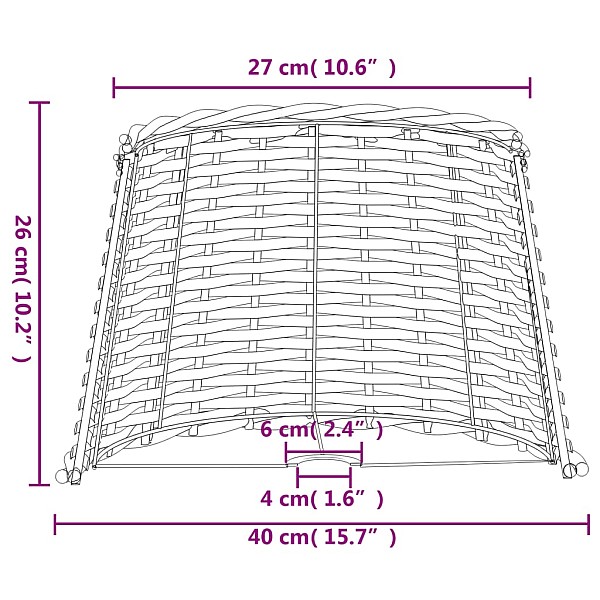 lampas abažūrs, brūns, Ø40x26 cm, pīts