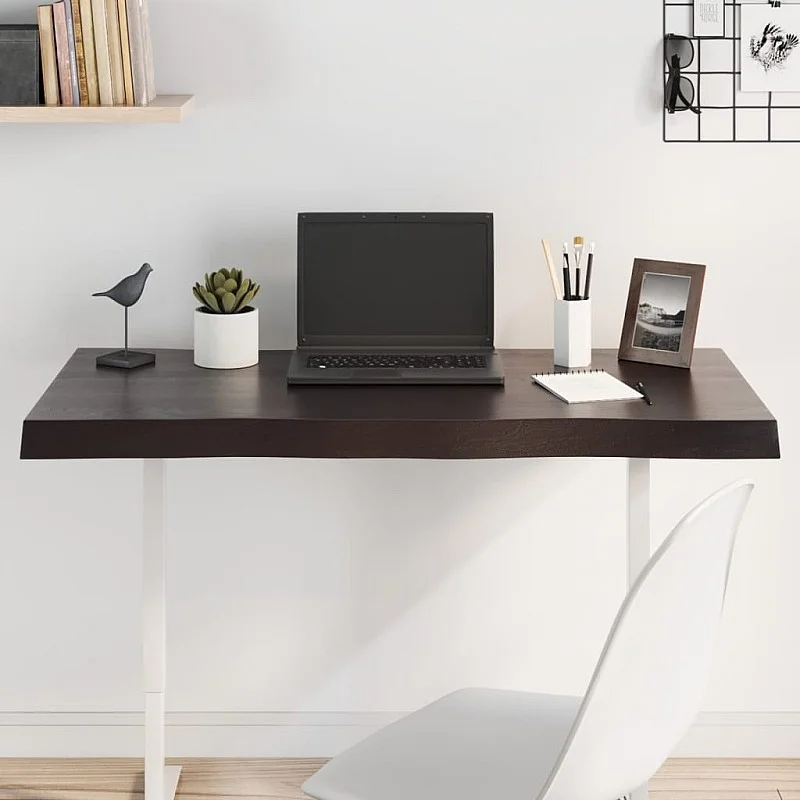 Stalviršis, tamsiai ruda, 100x60x(2-6) cm, medienos masyvas