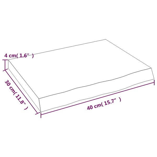 vannasistabas virsma, 40x30x(2-4) cm , neapstrādāts masīvkoks